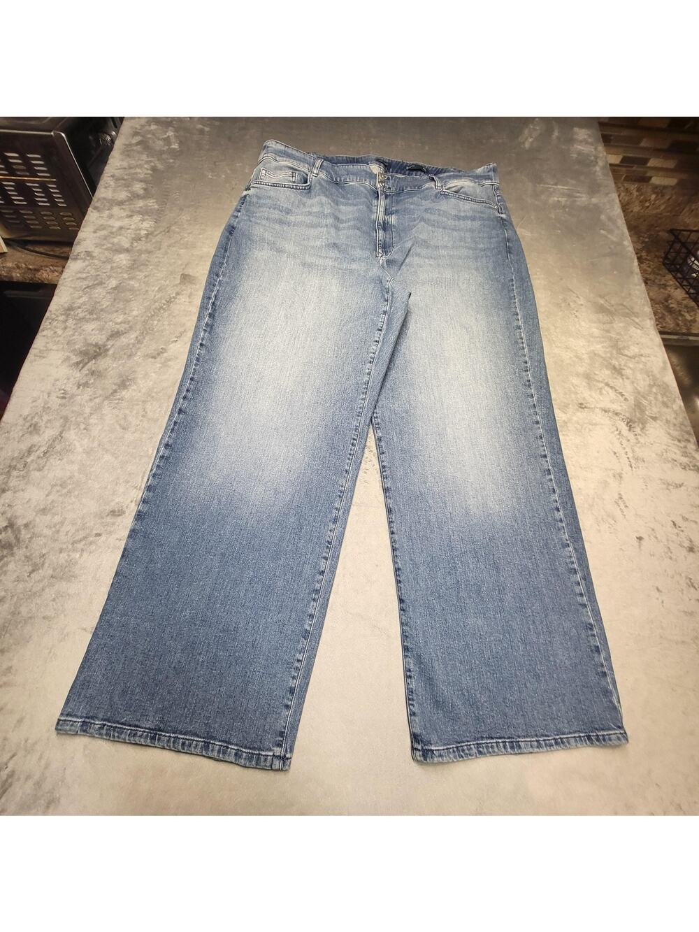 J. Jill Jeans Womens 26R Blue Light Wash Wide Leg High-Rise Full Leg Relaxed Fit